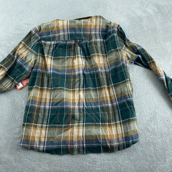 Bass Outdoor XXL Stretch Flannel Shirt Rubber Plaid Cotton Button-Up NWT 3655 - Picture 2 of 10
